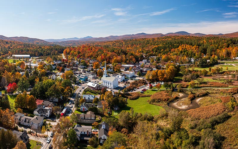 Stowe Vermont in the fall
